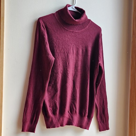Stitchcount Cranberry Turtleneck Sweater Size XL - Picture 4 of 14